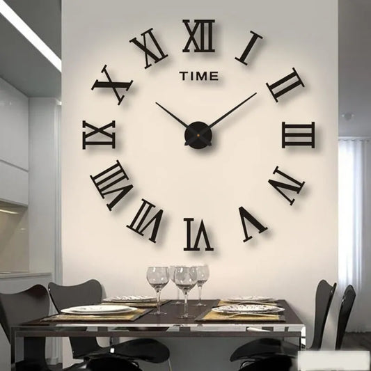 Horloge Murale Acrylique 3D Design à Chiffres Romains